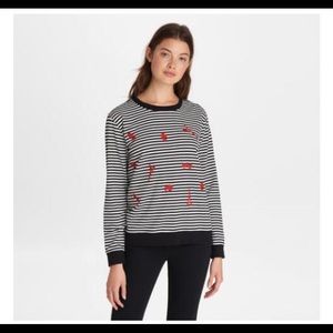 Karl Lagerfeld Embroidered Striped Sweatshirt